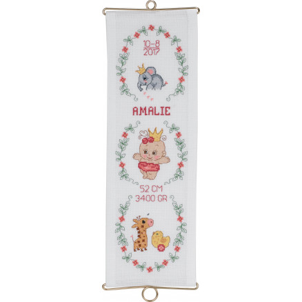 Permin Stickerei-Set Aida Bell String Birth Board Amalie w. Klammern 1 von Permin