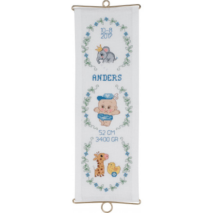Permin Stickerei Kit Aida Bell String Geburt Poster Anders 14x42cm von Permin