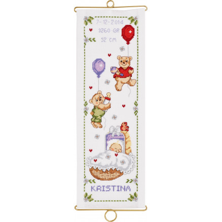 Permin Stickerei-Set Aida Bell String Birthstone Kristina m. Klammern 14x40cm Permin Stickerei-Set Aida Bell String Birthstone Kristina m. Klammern 14x40cm von Permin