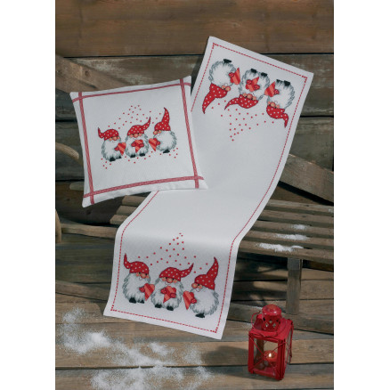 Permin Stickerei-Set Aida Kissen Polka Dots 40x40cm von Permin