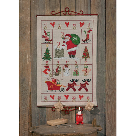 Permin Stickerei-Set Aida Weihnachtskalender Kalender Modern 40x57cm Permin Stickerei-Set Aida Weihnachtskalender Kalender Modern 40x57cm von Permin