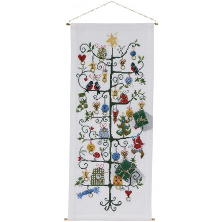 Permin Stickerei-Set Aida Weihnachtskalender Weihnachtsbaum 30x71cm Permin Stickerei-Set Aida Weihnachtskalender Weihnachtsbaum 30x71cm von Permin