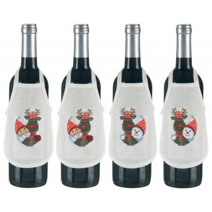 Permin Stickerei-Set Aida Weinschürze Rudolph 10x15cm - 4 Stück Permin Stickerei-Set Aida Weinschürze Rudolph 10x15cm - 4 Stück von Permin