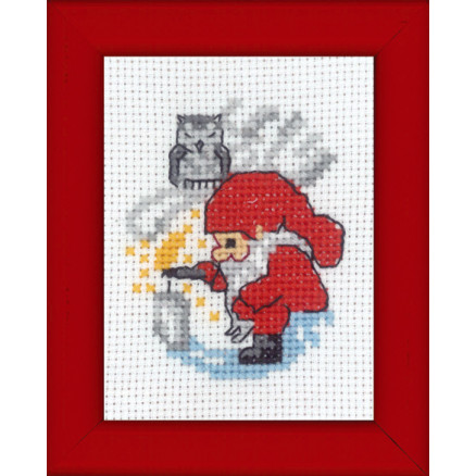 Permin Stickerei-Set Bild Gnome Lichter Kerzen 6x8 von Permin