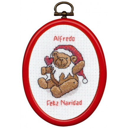 Permin Stickerei-Set Elf Teddybär mit Rahmen 7x9cm von Permin