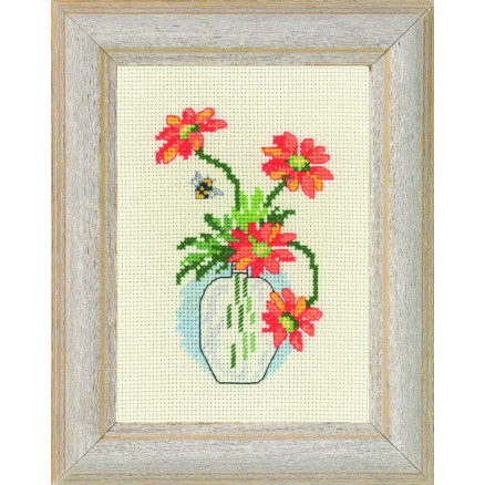 Permin Stickereiset Gelb Krysante 13x18cm von Permin