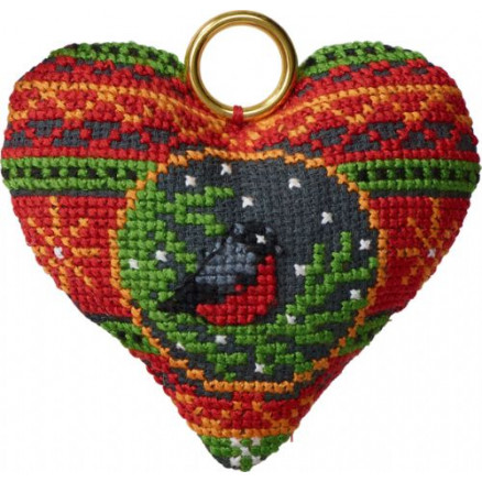 Permin Stickerei-Set Gimpel in Herz 9x8cm von Permin