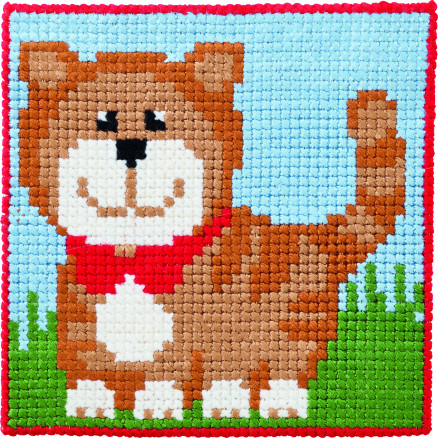 Permin Stickereiset Kinderkreuzstich Katze 25x25cm Permin Stickereiset Kinderkreuzstich Katze 25x25cm von Permin