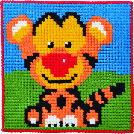 Permin Stickereiset Kinderkreuzstich Tiger 25x25cm Permin Stickereiset Kinderkreuzstich Tiger 25x25cm von Permin