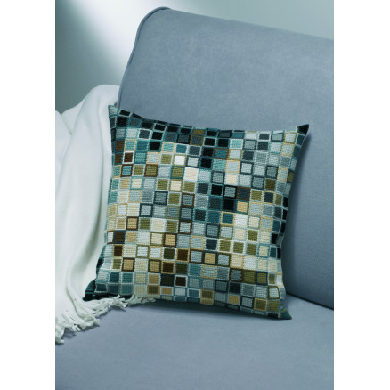 Permin Stickerei-Set Kissen Pixel Rosen 38x38cm von Permin