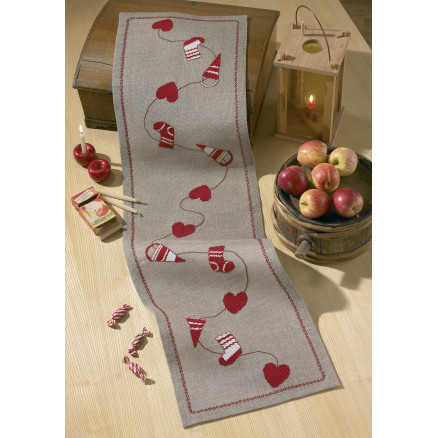 Permin Stickerei-Set Leinen Läufer Weihnachten Läufer 33x116cm von Permin