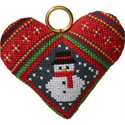 Permin Stickerei-Set Schneemann in Herz 9x8cm von Permin