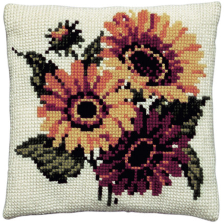 Permin Stickereiset Stramaj m/Garn Sonnenblumen 40x40cm von Permin
