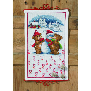 Permin Stickereiset Teddybären und Schneemann 38x62cm von Permin