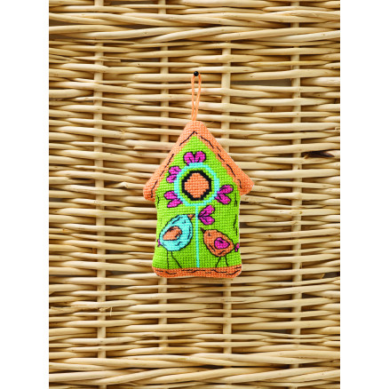 Permin Stickereiset Vogelhaus grün 7x9cm von Permin