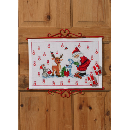 Permin Stickerei-Set Weihnachtskalender Elf mit Wasserpost 30x50cm von Permin