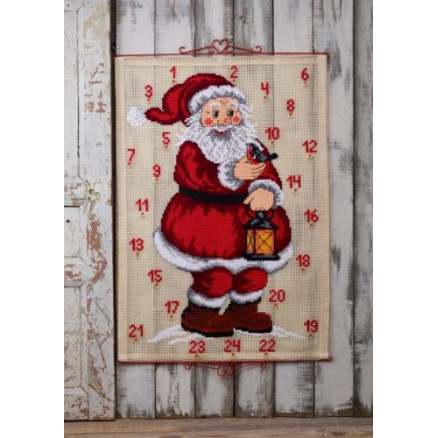 Permin Stickerei-Set Weihnachtskalender Weihnachtsmann 80x115cm von Permin