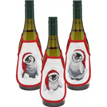 Permin Stickerei-Set Weinschürze Pinguine 10x15cm von Permin
