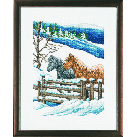 Permin Stickerei-Set Bild Winterfalte 29x37cm von Permin