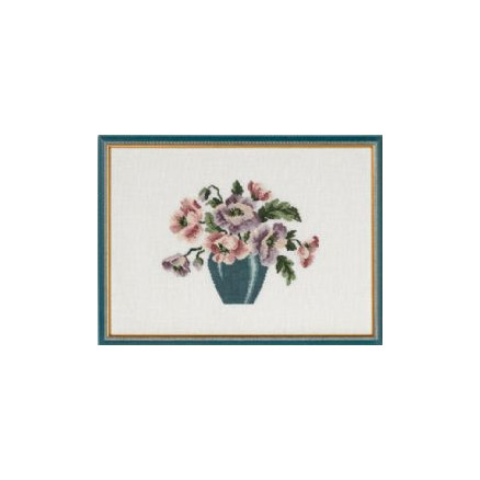 Permin Stickerei-Set Vase mit Anemonen 38x27cm von Permin