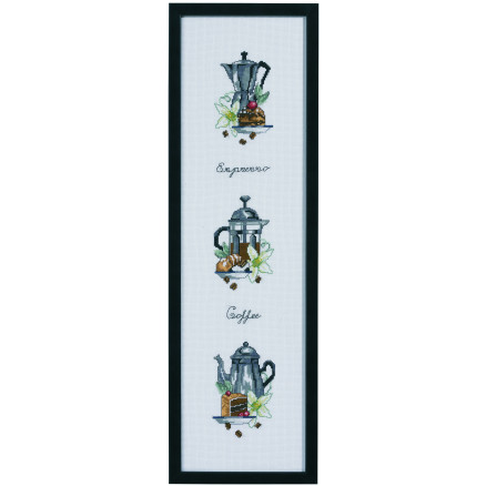 Permin Stickereiset Drei Kaffeekannen 15x55cm von Permin