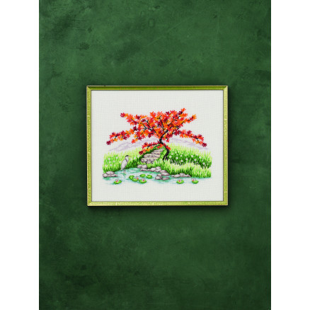 Permin Stickerei-Set Japanischer Ahorn und Reiher 43x36cm von Permin