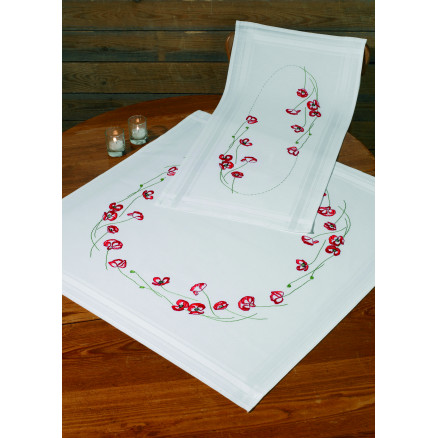 Permin Stickereiset Mohnblumen 40x80cm von Permin