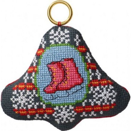 Permin Stickereiset Schlittschuhe in Glocke 9x8cm von Permin
