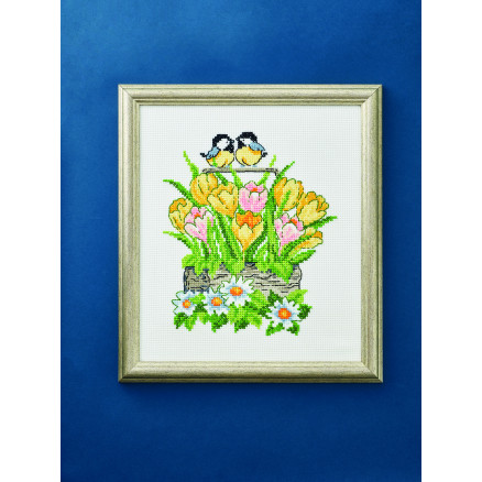 Permin Stickereiset Tulpen im Korb 33x38cm von Permin