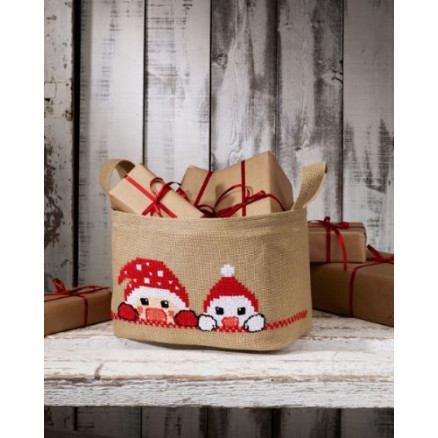 Permin Stickereiset Weihnachtskorb 30x22cm von Permin