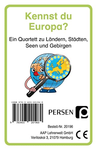 Persen Verlag i.d. AAP Kennst du Europa?: EIN Quartett zu Ländern, Städten, Seen und Gebirgen (2. bis 4. Klasse) von Persen Verlag i.d. AAP