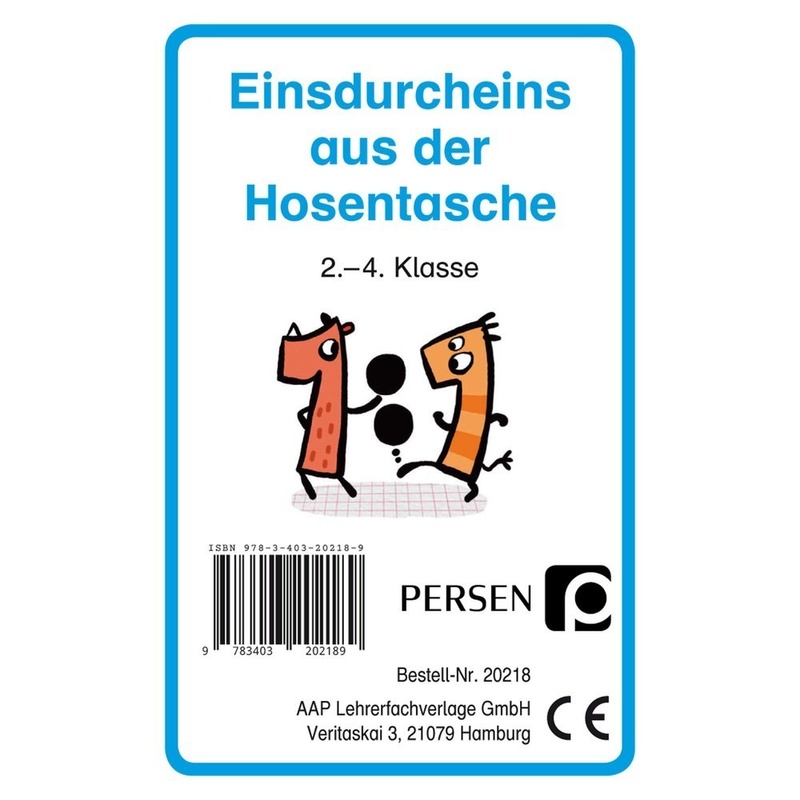 Einsdurcheins aus der Hosentasche,Kartenspiel von Persen Verlag in der AAP Lehrerwelt