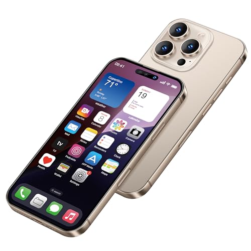 Perusha Anzeige gefälschte Spielzeug Telefon Handy Metallic-Modell Nicht funktionierende Replik 1:1 Telefon für Phone 16 Promax gefälschte Spielzeug, 16 pro max Golden Farbbildschirm von Perusha