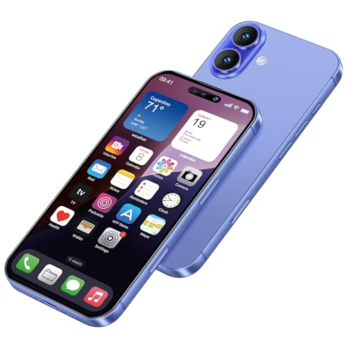 Perusha Anzeige gefälschte Spielzeug Telefon Handy Metallic-Modell Nicht funktionierende Replik 1:1 Telefon für Phone 16 gefälschte Spielzeug, 16 Blau Farbbildschirm von Perusha