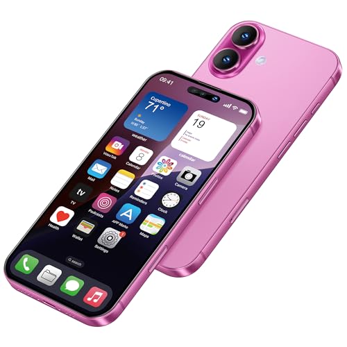 Perusha Anzeige gefälschte Spielzeug Telefon Handy Metallic-Modell Nicht funktionierende Replik 1:1 Telefon für Phone 16 gefälschte Spielzeug, 16 Rosa Farbbildschirm von Perusha