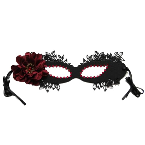 Halloween Mask Black Masquerade Maske für Frauen Halbgesicht Kostüm Kostüm Eye Schleier für Weihnachten Halloween Cosplay Party Girls Frauen Style2 von Perwteriy