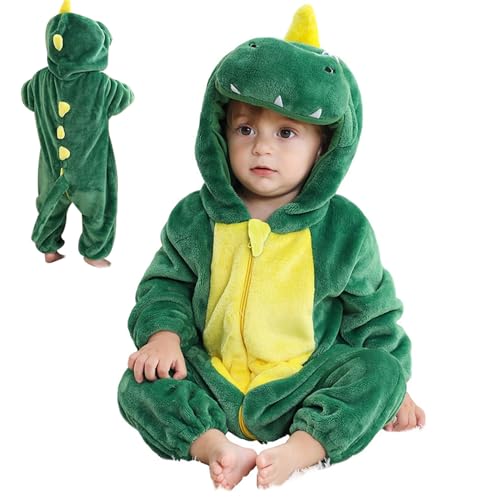 Perwteriy Baby Tierkostüm für 18-24 Monate Kinder Cartoon Kapuze Baby Kostüme Flanell Winter warmes Reißverschluss süß Unisex Säugling Kostüm für Schlaf Cosplay l Tier von Perwteriy