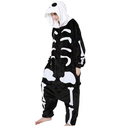 Perwteriy Skelettkostüm Unisex mit Kapuze -Schädel Skelett Jumpsuit Größe L weiche und gemütliche gruselige Schwarz -Weiß -Cosplay -Halloween -Kostüm für Erwachsene Perwteriy Skelettkostüm Unisex mit Kapuze -Schädel Skelett Jumpsuit Größe L weiche und gemütliche gruselige Schwarz -Weiß -Cosplay -Halloween -Kostüm für Erwachsene von Perwteriy