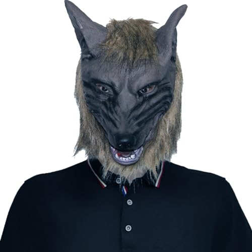 Perwteriy Wolf Head Mask Halloween Scary Full Face Werwolf Maske für Halloween und Cosplay -Kostümparty Horror Nächte dunkelbraun 1pc Perwteriy Wolf Head Mask Halloween Scary Full Face Werwolf Maske für Halloween und Cosplay -Kostümparty Horror Nächte dunkelbraun 1pc von Perwteriy