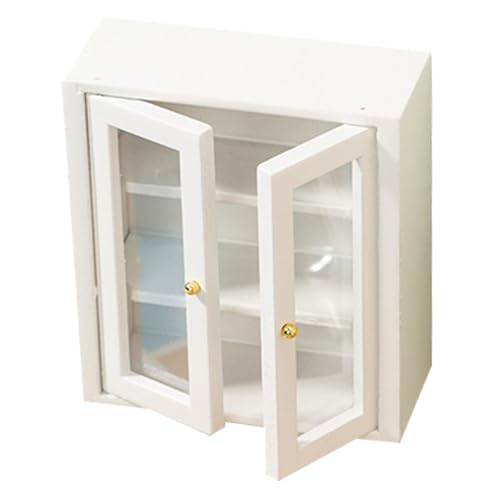 1 12 Skala Dollhouse Möbelschrank, Holzpuppenhaus Küchenschrank, Wandregal für Badezimmer Wohnzimmer, Puppenzubehör 1 12 Skala Dollhouse Möbelschrank, Holzpuppenhaus Küchenschrank, Wandregal für Badezimmer Wohnzimmer, Puppenzubehör von Pesoncarl