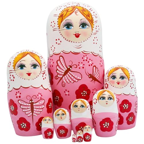 10pcs Russische Nistpuppen Set Holzmatryoshka -Puppe Set mit charmanter Druck müheloser Demontage und Versammlungsnistpuppen für Sammeldekoration, Spielzeug, Spielzeug 10pcs Russische Nistpuppen Set Holzmatryoshka -Puppe Set mit charmanter Druck müheloser Demontage und Versammlungsnistpuppen für Sammeldekoration, Spielzeug, Spielzeug von Pesoncarl