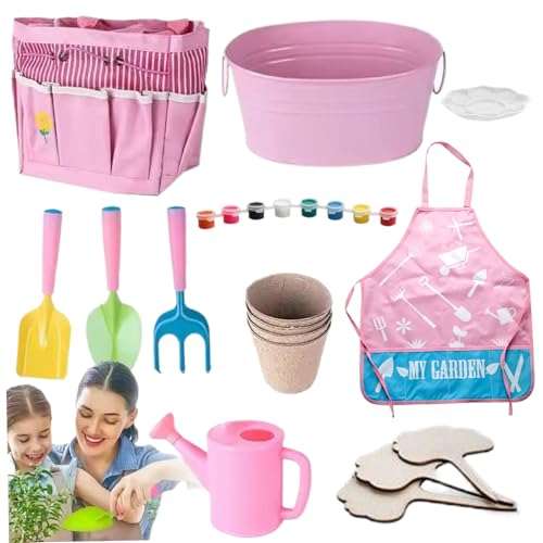 11PCS Kids Gartenset, sichere und freundliche Kindergartenwerkzeuge mit Einkaufstaschenschaufel, Kelle, Bewässerungsdose und mehr Werkzeuge zur Verbesserung der praktischen Fähigkeiten der Übung 11PCS Kids Gartenset, sichere und freundliche Kindergartenwerkzeuge mit Einkaufstaschenschaufel, Kelle, Bewässerungsdose und mehr Werkzeuge zur Verbesserung der praktischen Fähigkeiten der Übung von Pesoncarl