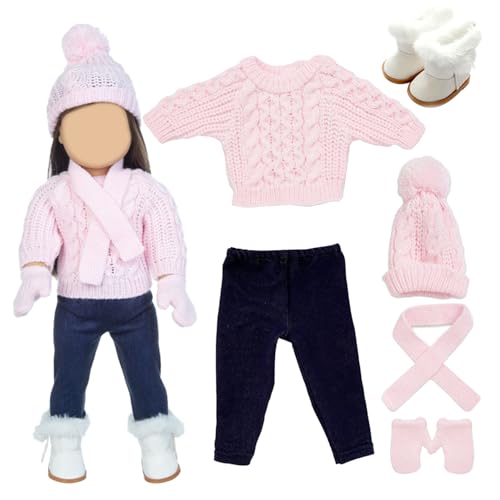 18 Zoll Puppenkleidung süße amerikanische Puppenkleidung Strickpuppen -Outfits beinhaltet Pullover Hosen Hats Handschuhe Schuhe Schals für Wintergeschenk. 18 Zoll Puppenkleidung süße amerikanische Puppenkleidung Strickpuppen -Outfits beinhaltet Pullover Hosen Hats Handschuhe Schuhe Schals für Wintergeschenk. von Pesoncarl