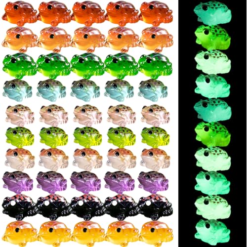 50pcs Mini -Harz -Frösche, leuchtende winzige Frösche, 1, 1 x 0, 6 Zoll Mini -Harz -Figuren für Moss Landschaft Fairy Garden Dollhouse Diy Terrarium Craft Decor, zufällige Farbe, Puppenhauszubehör 50pcs Mini -Harz -Frösche, leuchtende winzige Frösche, 1, 1 x 0, 6 Zoll Mini -Harz -Figuren für Moss Landschaft Fairy Garden Dollhouse Diy Terrarium Craft Decor, zufällige Farbe, Puppenhauszubehör von Pesoncarl