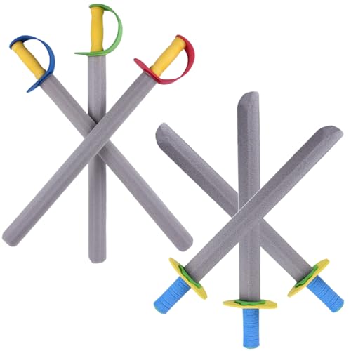 6 Stück Schwertschwert für Kinder 21 in Long Eva Foam Toy Sword 2 Stile Safe Soft Cosplay -Schwerter für Spielen Spielzeug für Junge Mädchen zum Spielen von Kriegerritter, zufällig Farbiger Grif von Pesoncarl
