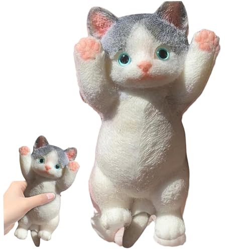 Cat Fidget Toy 8 x 4 Zoll niedliche Katzen -sensorische Spielzeuge realistischer 3D Stress Relief Toy Soft Kawaii Kitties Zappel Squeeze Kreative Geschenke für Kinder und Erwachsene, Style 2 von Pesoncarl