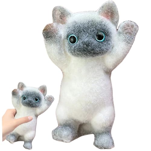 Cat Fidget Toy 8 x 4 Zoll niedliche Katzen -sensorische Spielzeuge realistischer 3D Stress Relief Toy Soft Kawaii Kitties Zappel Squeeze Kreative Geschenke für Kinder und Erwachsene, Style 4 von Pesoncarl