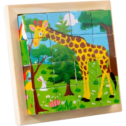 Pesoncarl Cube -Puzzle -Set, 3D -Holzblock -Puzzle mit Aufbewahrungsschalen Vorschullernpädagogik für 36 monatlich von Pesoncarl