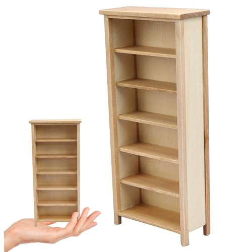 Pesoncarl Dollhouse Bücherregal, 1:12 Skala 6 Tier Dollhouse Buchregal, Holz leeres Miniaturbuchhandel, DIY freundliche Möbel für Liebhaber Pesoncarl Dollhouse Bücherregal, 1:12 Skala 6 Tier Dollhouse Buchregal, Holz leeres Miniaturbuchhandel, DIY freundliche Möbel für Liebhaber von Pesoncarl