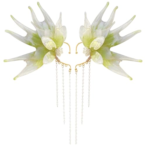 Elf Ohren für Frauen 1 Paar mystische Fairy -Ohren mit Perlenperlen Elegante Meerjungfrau Freigröße Ohrmanschetten Nicht Piercing für Halloween, Cosplay, Kostüm, Spielzeug. von Pesoncarl